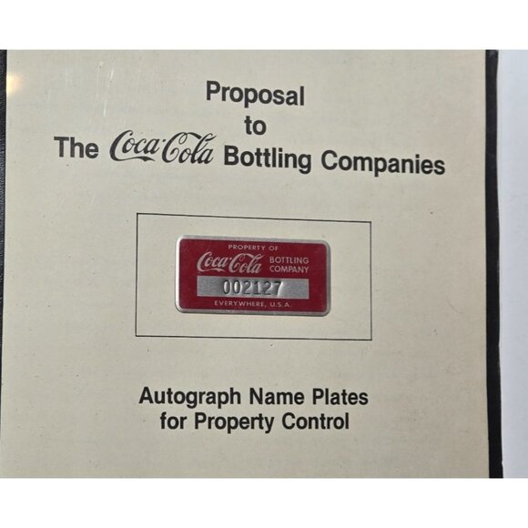 Vintage Coca Cola Bottling Companies Name Plates Proposal 1984 RARE Coke - Picture 2 of 16